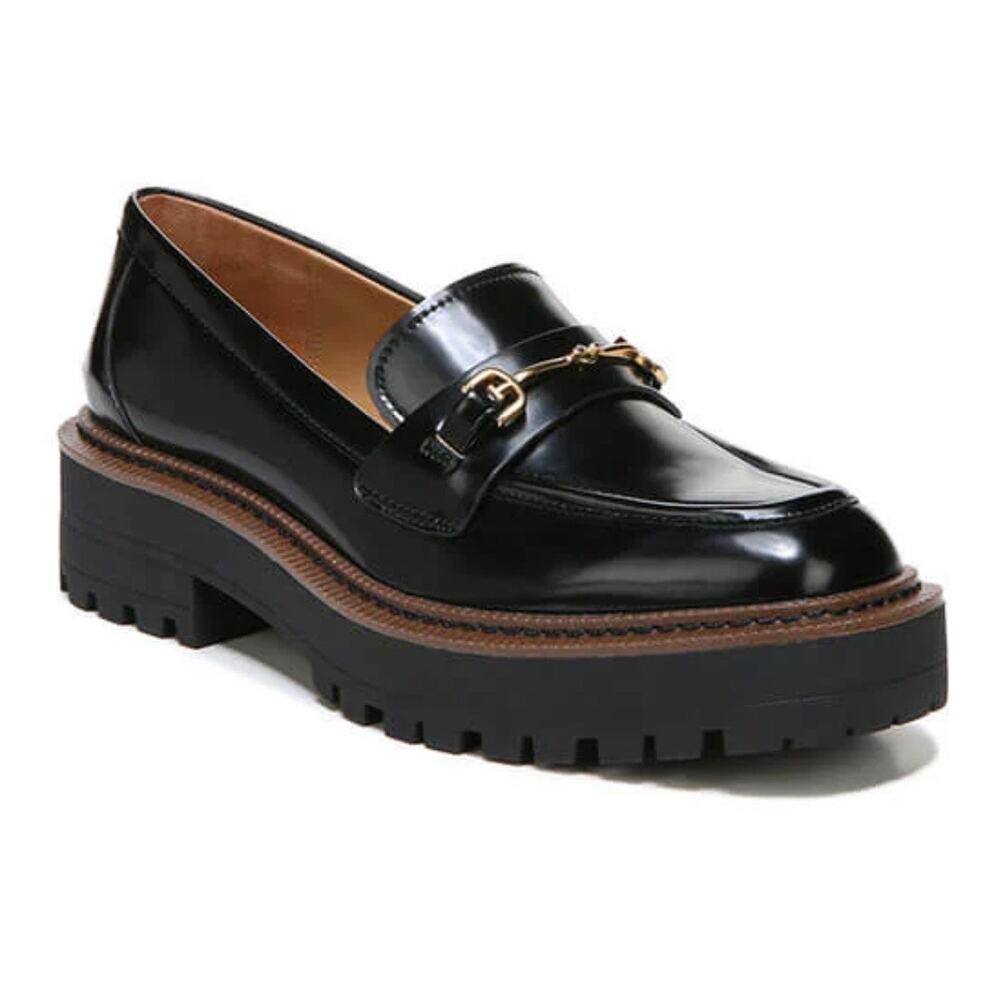 Sam Edelman Black Patent Lug Sole Loafers - Picture 3 of 13